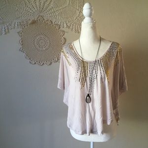 Free People Studded Dolman Batwing Top - S